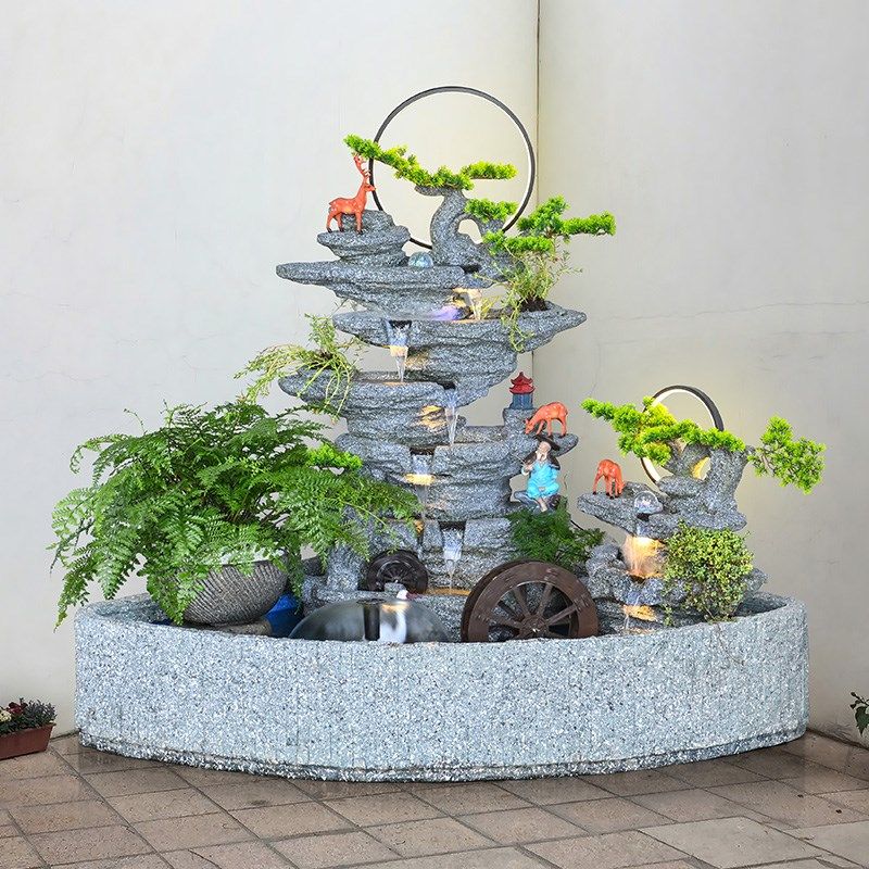 假山流水喷泉别墅园庭院阳台室内角落循环水鱼池造景观装饰,家居饰品,流水摆件,淘宝优惠券,粉丝福利购,淘宝优惠卷