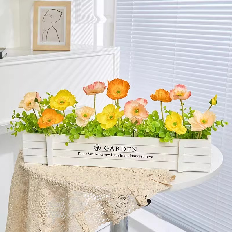 栅栏仿真花假花摆件客厅装饰阳台摆设花束绿植盆栽干花装饰品花艺