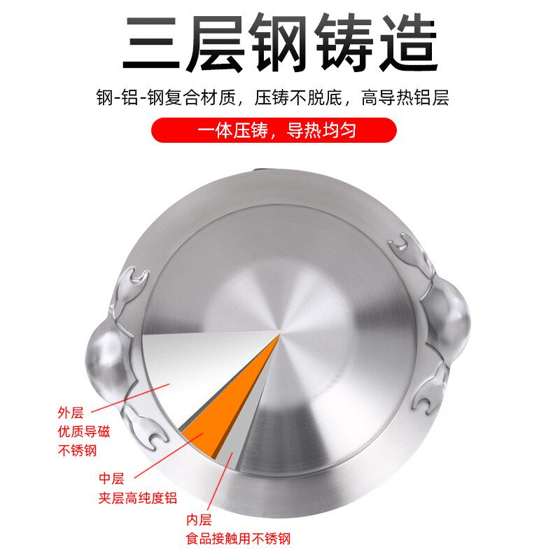 三层钢肉蟹煲盆胖俩哥肉蟹煲牛蛙锅酸菜鱼盆水煮鱼锅浅盆小龙虾盆,厨房/烹饪用具,火锅,淘宝优惠券,粉丝福利购,淘宝优惠卷