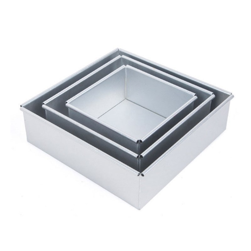 信诚牌6寸8寸10寸阳极烘焙模具 正方形铝合金烤箱用活底蛋糕模