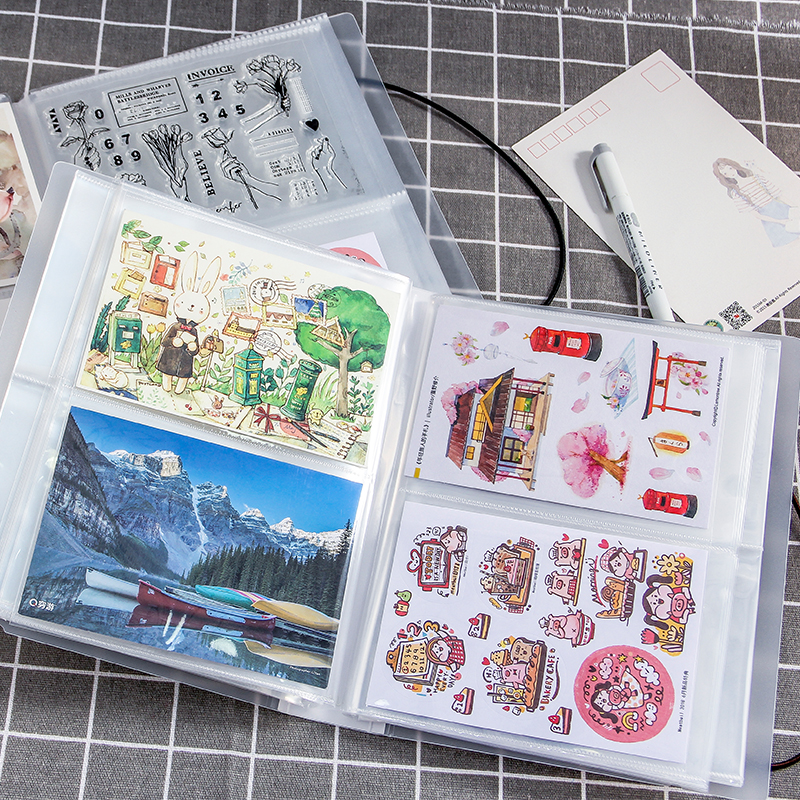 京京定制二段定页收纳册A6贴纸穷游明信片透明收纳册6寸G2-S二代