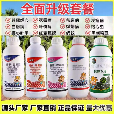 槟榔除虫除菌套餐四件套叶斑条斑椰心叶甲钻心虫蚧壳虫除虫噻虫胺