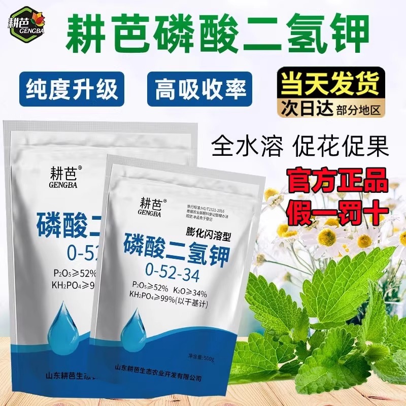 【催花+控旺促花】0-52-34磷酸二氢钾粉末型全水溶膨化闪溶喷雾