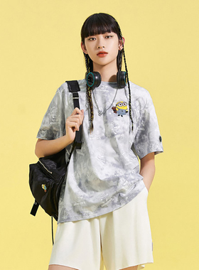 L564合作系列重工高端扎染满印花短袖T恤夏季女装潮牌时尚 鸟剪牌