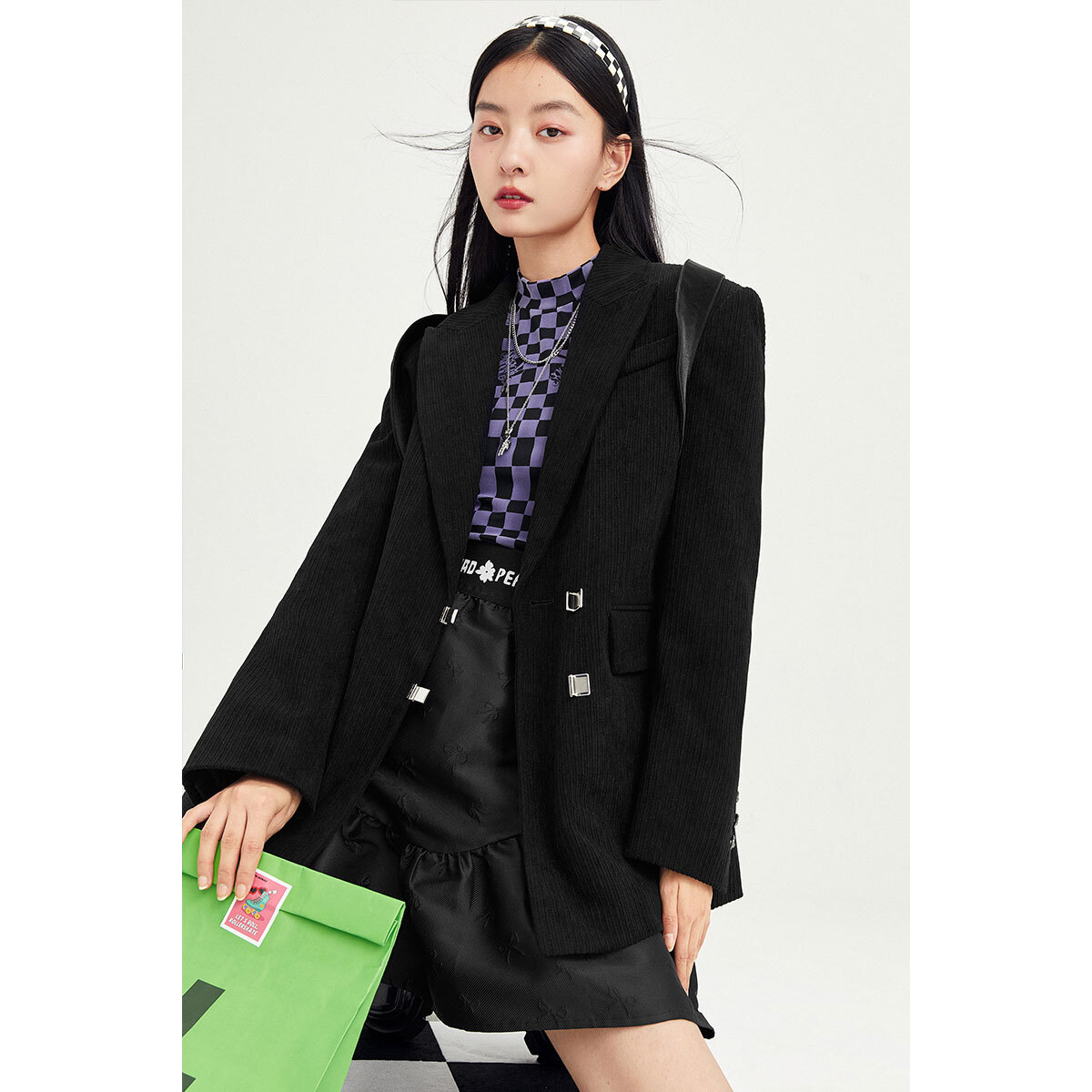 单西便西外套时尚灯芯绒西装外套