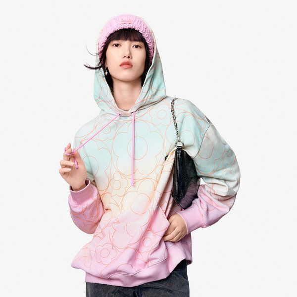 L194花花纹样卫衣学生少女时尚宽松 鸟撤柜女装  正品剪牌青仓