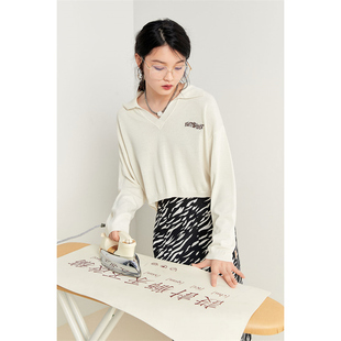 品牌撒柜剪牌女装 V领线套衫A910