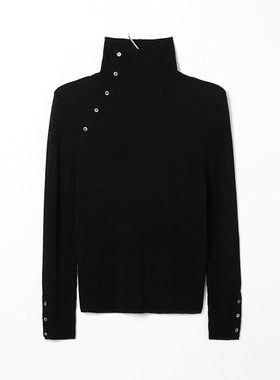 鸟撤柜折扣L170秋冬女装高领黑色羊毛衫毛衣套头外穿打底衫针织衫