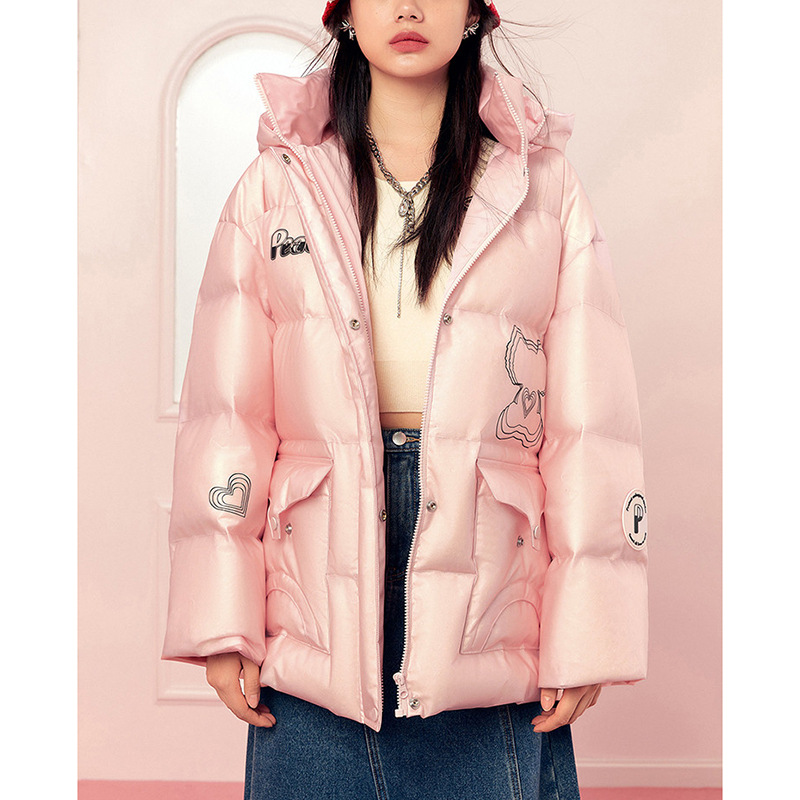 L522 PVC连帽羽绒服