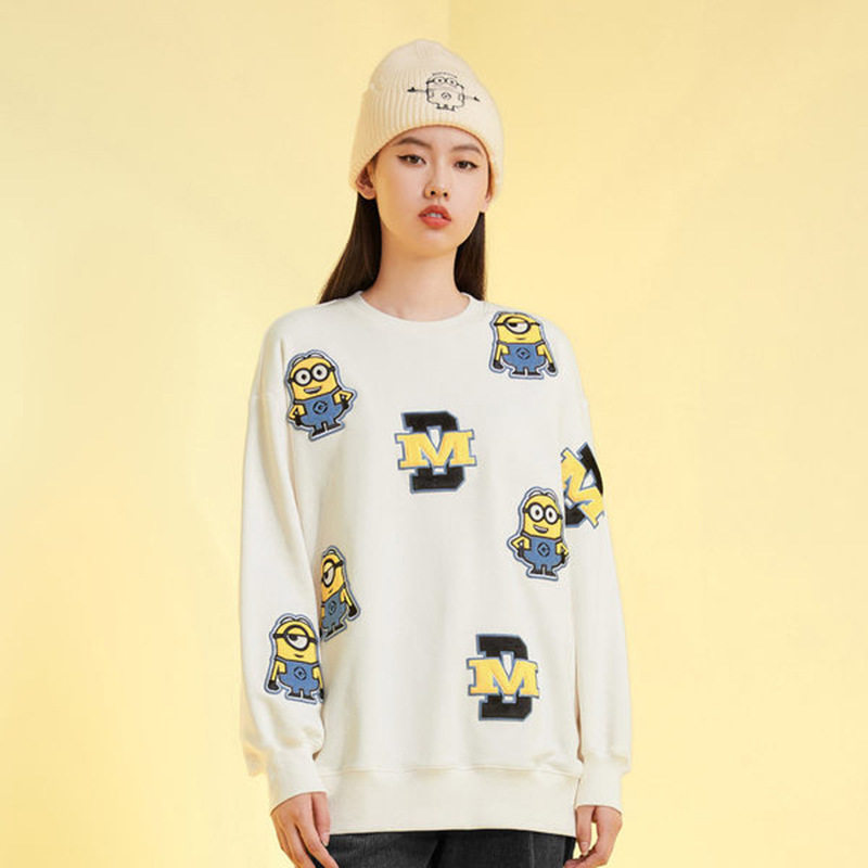 鸟撤柜剪牌L205秋冬圆领纹样甜美卡通贴布刺绣重工男女情侣款卫衣