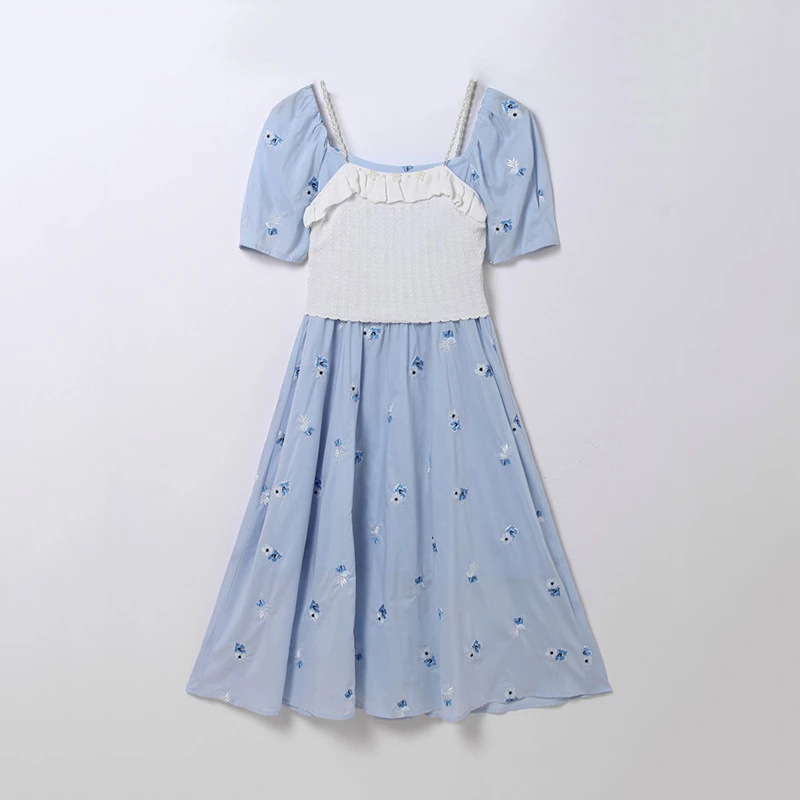 甜美绣花两件套连衣裙 鸟撤柜女装 一线品牌 正品剪牌清仓L577