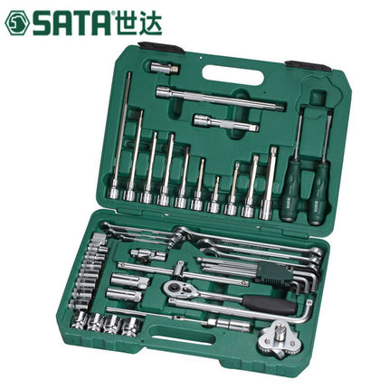 世达工具箱56件套装组合棘轮套筒扳手汽修汽保工具修理修车 09509