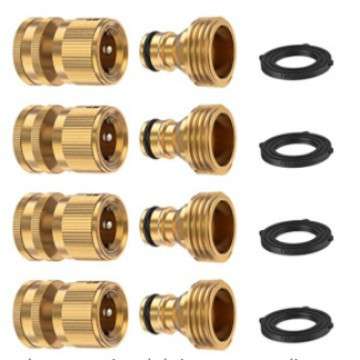 黄铜3/4软管快速接头 花园水管连接公母接头配件 6分快速接头