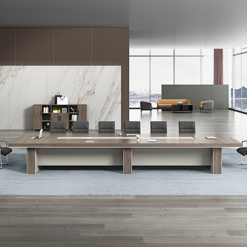 大型会议桌长桌长方形现代办公洽谈板式接待室培训桌椅