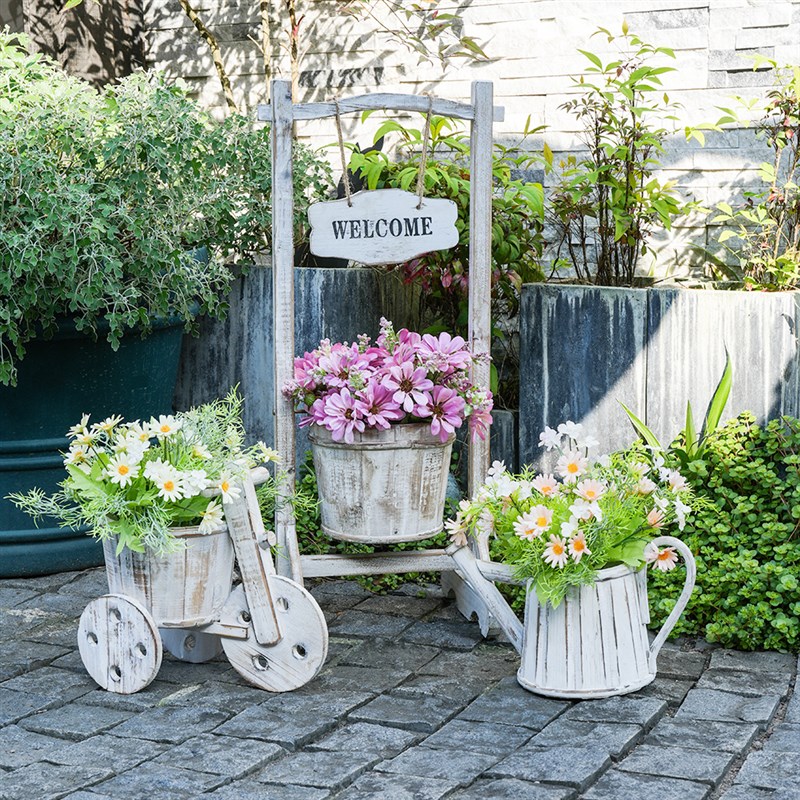 摆件花盆幼儿园自然角装饰木质花器小花园造景环创材料庭院布置