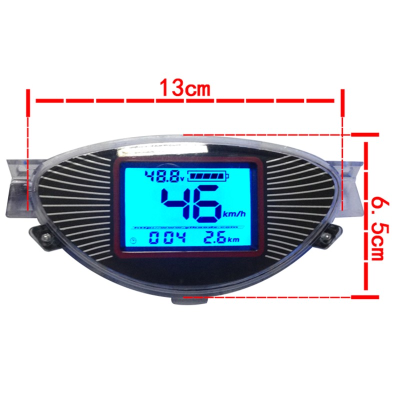 电动车仪表 简易款表盘金茉莉液晶码表带电量显示8v0v LED通用