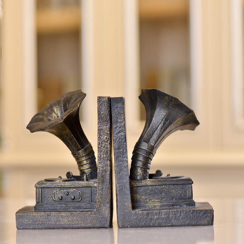 欧式复古留声机模型书档造型软装工艺品装饰书档创意家居