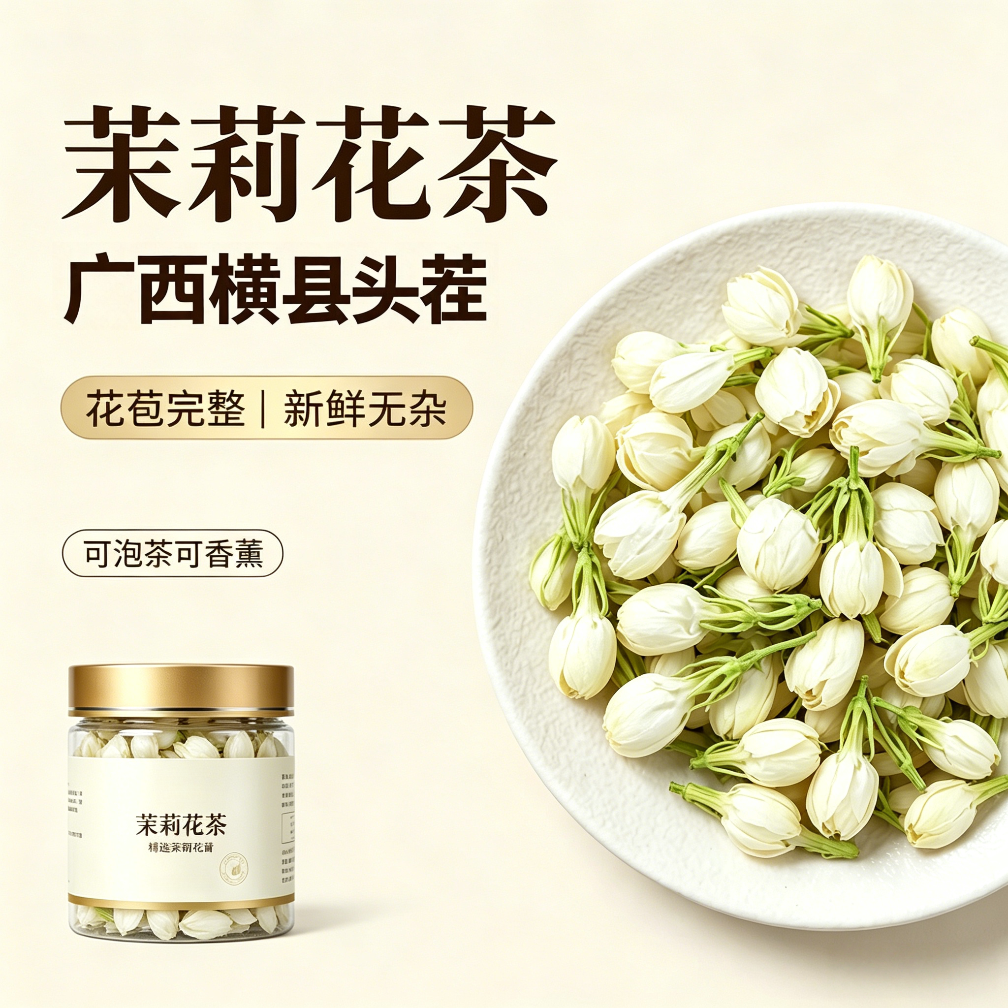 茉莉花茶官方旗舰店正品特级浓香型2026新茶正宗横县茉莉花干花