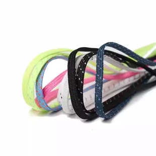 彩色鞋带篮球运动板鞋扁平4mm窄荧光黑白灰纯色斜点双层反光鞋绳