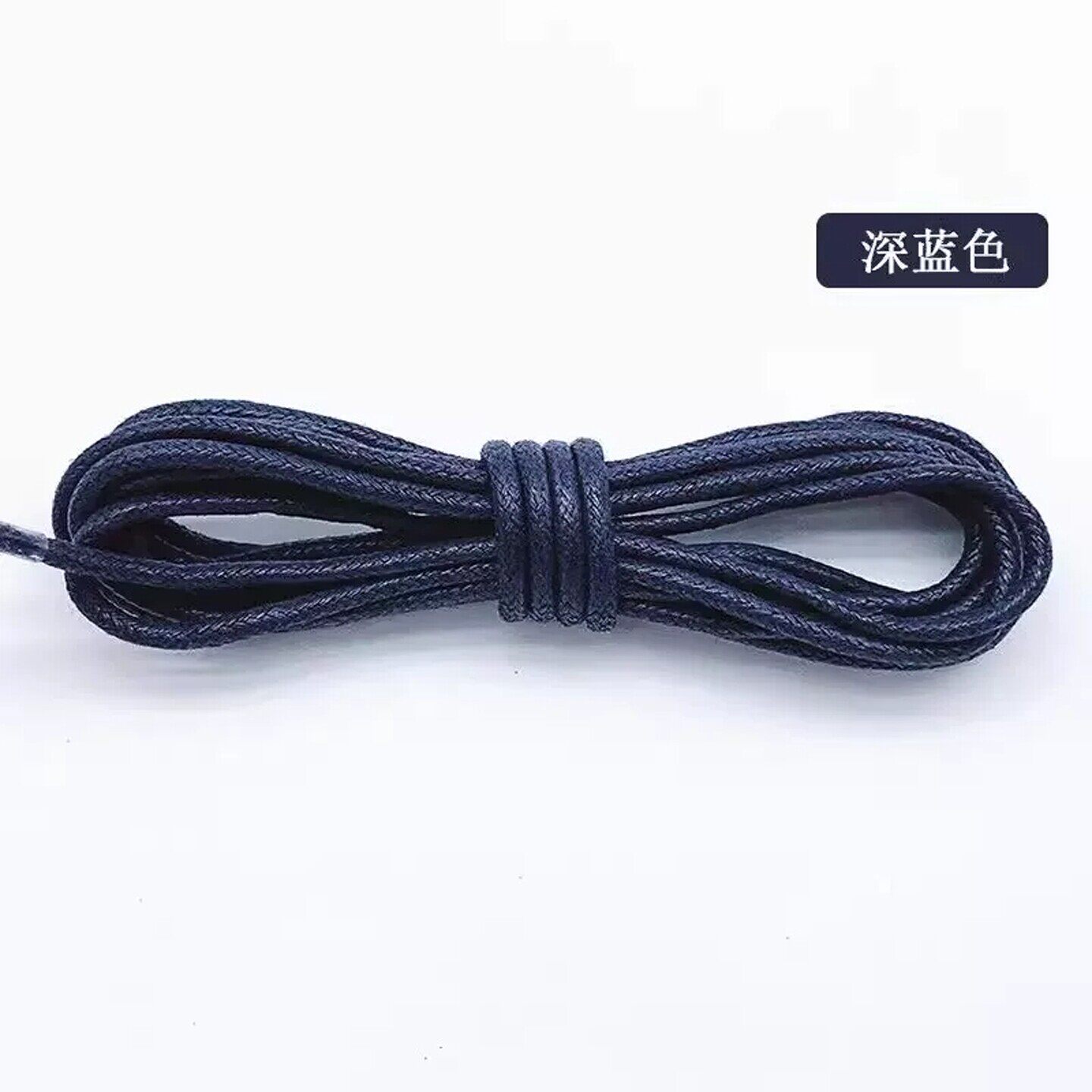 皮鞋深蓝色鞋带男女款细打蜡商务马丁靴英伦休闲长短靴圆形鞋带绳