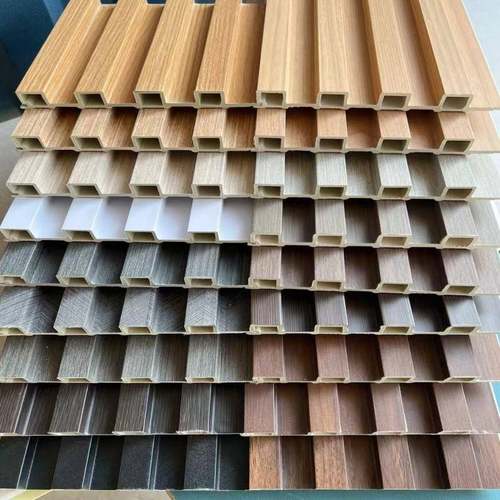 竹木纤维格栅护墙板背景墙凹凸长城板PVC装饰木纹墙板防水环保