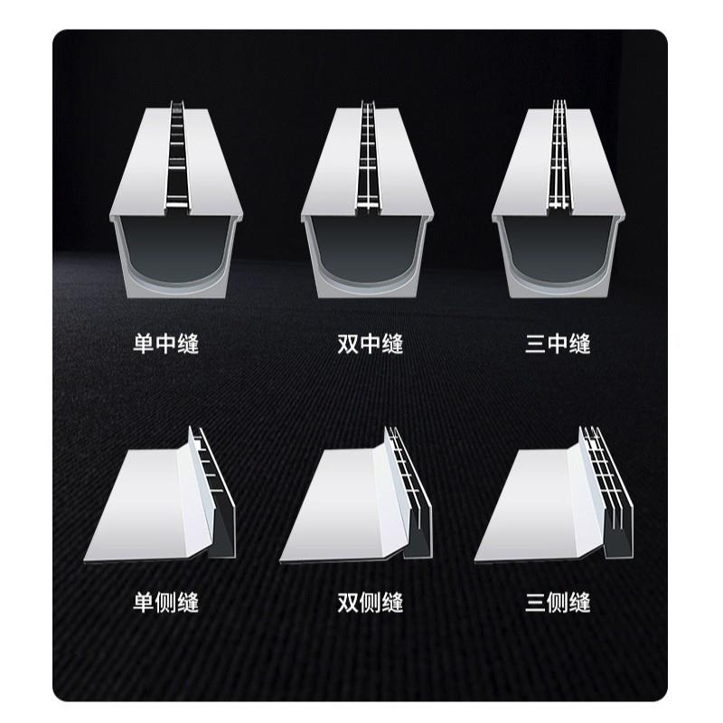 不锈钢线性排水沟304缝隙式排水沟U型槽园林园艺排水沟盖板厂家