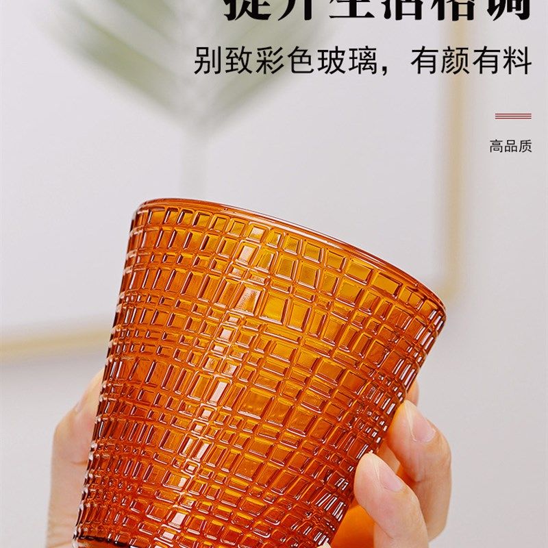 ROUPA 罗派彩色网格耐热玻璃水杯茶杯果汁洋酒杯威士忌杯手工制作,餐饮具,玻璃杯,淘宝优惠券,粉丝福利购,淘宝优惠卷