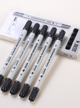 sta斯塔3100双头点柱笔马克笔黑色点柱笔水性快题画建筑柱子记号