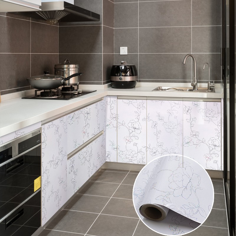 橱柜贴纸柜门防水防油自粘厨房柜子改色防潮垫纸家具翻新装饰贴膜