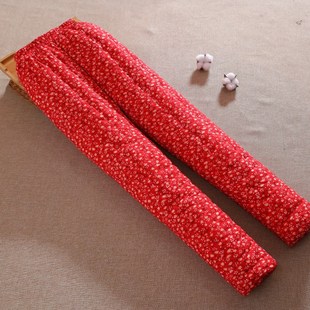 老人防寒居家冬季 纯棉花手工棉裤 子 中老年高腰宽松加厚保暖裤 女