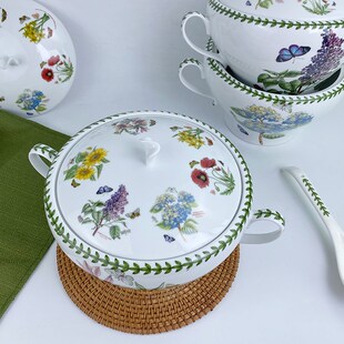 欧式陶瓷大汤碗盆带盖精致漂亮的锅盅双耳高级感商用大容量盛汤盆