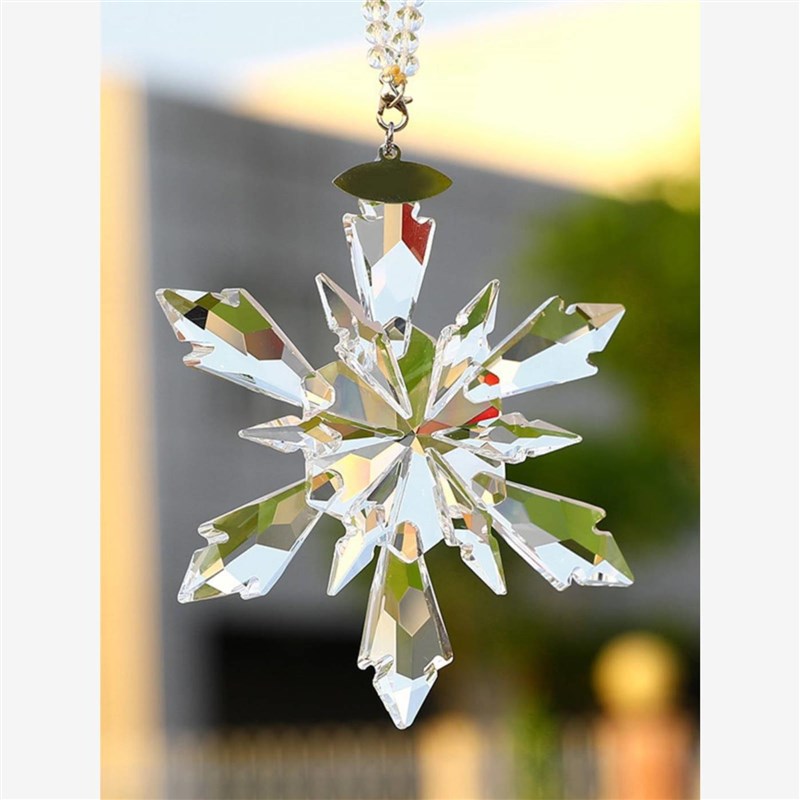 太阳捕手晶体棱光镜炫彩流光水晶体雪花彩虹光卧室挂件阳光装饰品
