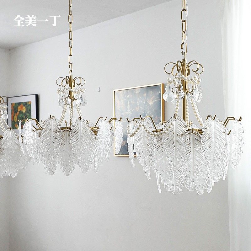 全美一丁法式轻奢水晶珍珠龟背叶吊灯美式餐厅客厅卧室衣帽间灯具,家装灯饰光源,卧室/书房吊灯,淘宝优惠券,粉丝福利购,淘宝优惠卷