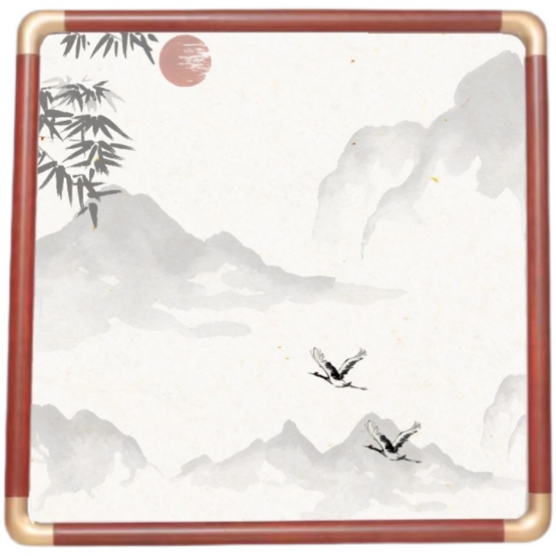 实木画框镀铜角装裱框圆角正方形框字画边条材料中式定制新款