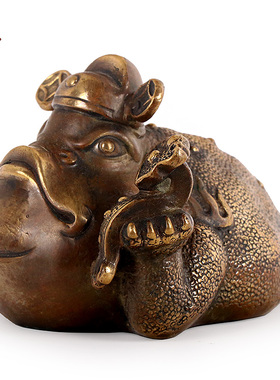 纯铜金蟾摆件三足三脚金蟾蜍招财工艺品客厅玄关店铺公司开业礼品