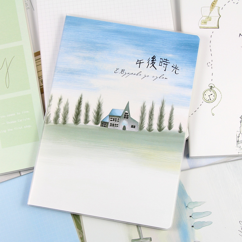 300格小学生作文本胶套方格16K厚的日记16开初中生加厚b5大笔记本