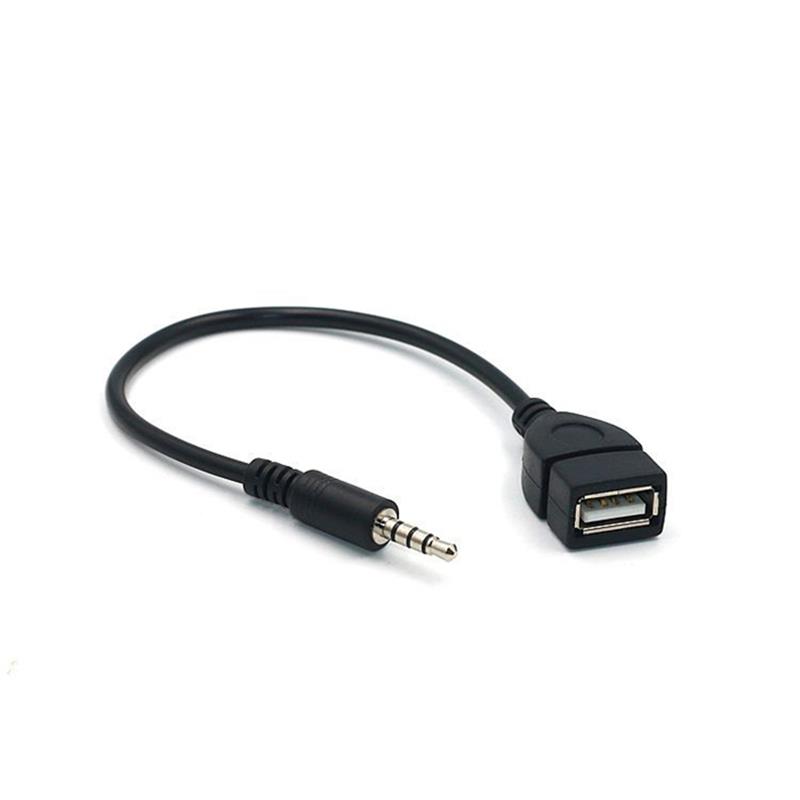 aux转usb转换线 usb母转耳机插头公3.5mm音频公头转usb母头转接线