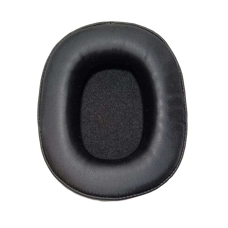 通用椭圆形耳套简约纯色皮套 网吧网咖国潮耳机盒 黑色套海绵套