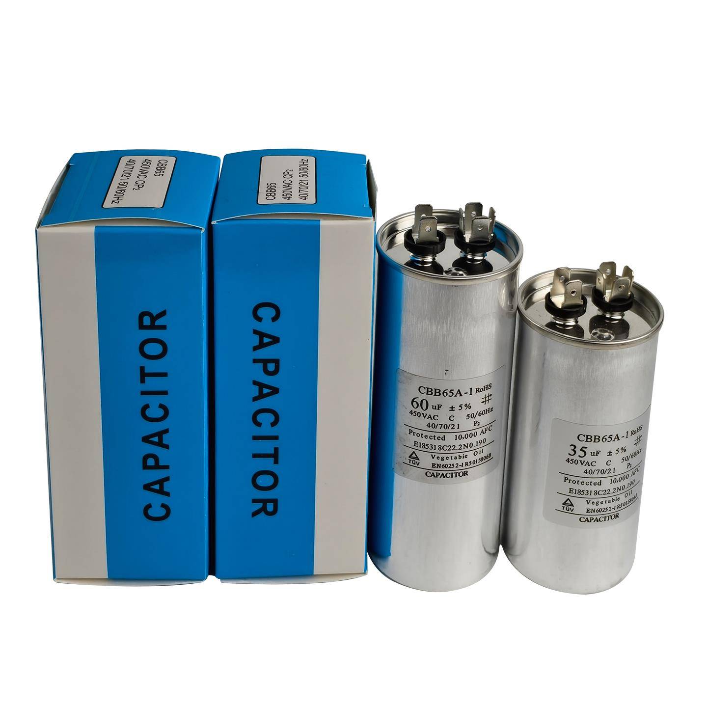 空调电容压缩机启动电容器35uf60UF通用型cbb65a真防爆全新薄膜芯