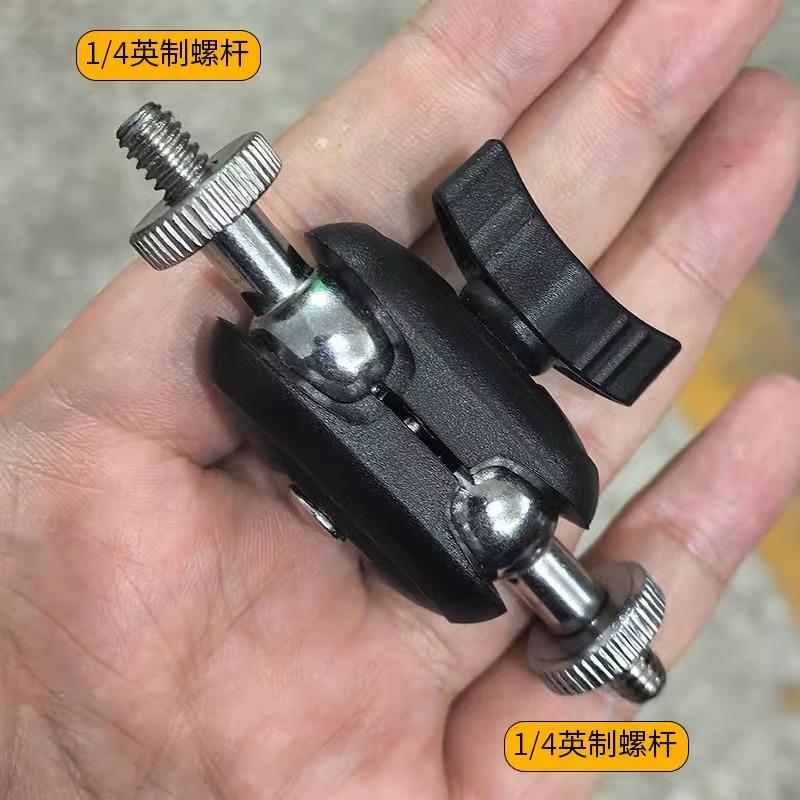 双17mm球头转1/4云台手机支架悬臂三角架替换万向轮三脚架配件