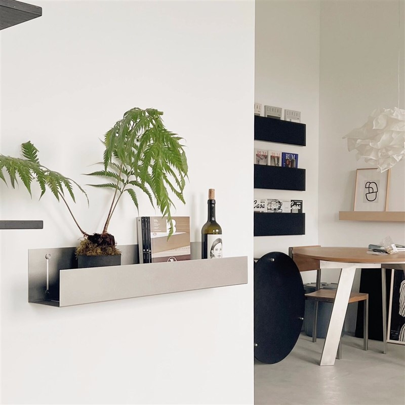 一字隔板不锈钢工字形置物架壁挂式多层上墙展示架墙面装饰陈列架