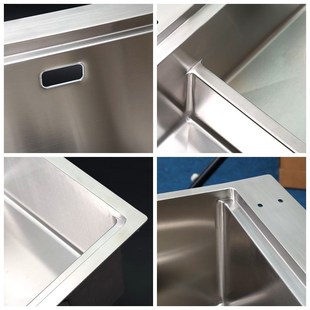 304不锈钢手工水槽台上双盆可加工款 R8050子母盆 洗菜盆加厚水槽