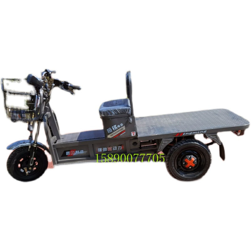 电动三轮车长跑电瓶家农用货车载重王拉货大力神工地工厂盘货平板