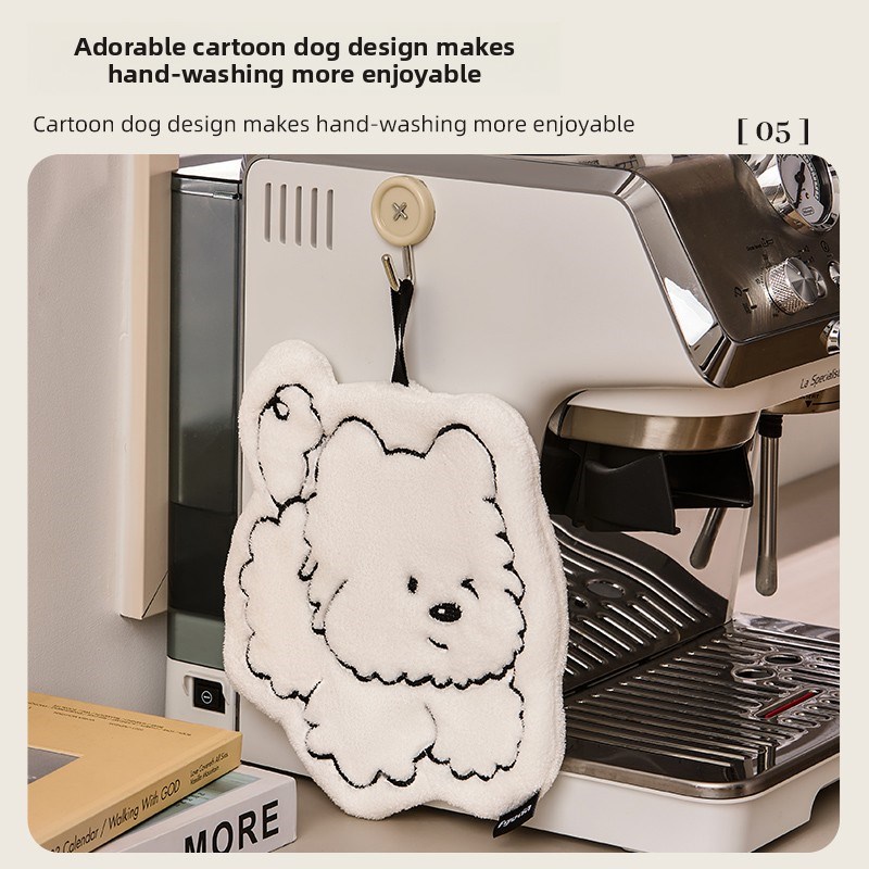 可爱小狗擦手巾家用厨房卫生间挂式擦手帕加厚吸水速干高颜值毛巾