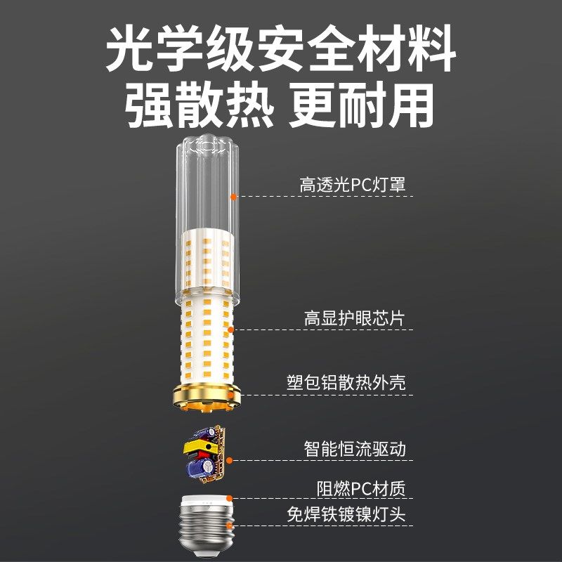 LED灯泡全光谱玉米灯家用e27螺纹e14螺口超亮节能灯护眼吊灯灯泡