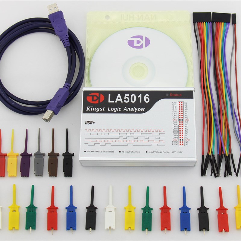 Kingst  LA5016 usb 逻辑分析仪 16路全通道500M采样率便携示波器