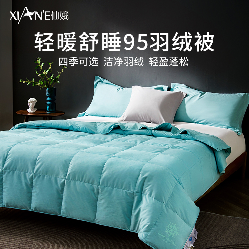 仙娥羽绒夏被空调被芯95羽绒被春秋被夏季薄被子冬季冬被加厚保暖