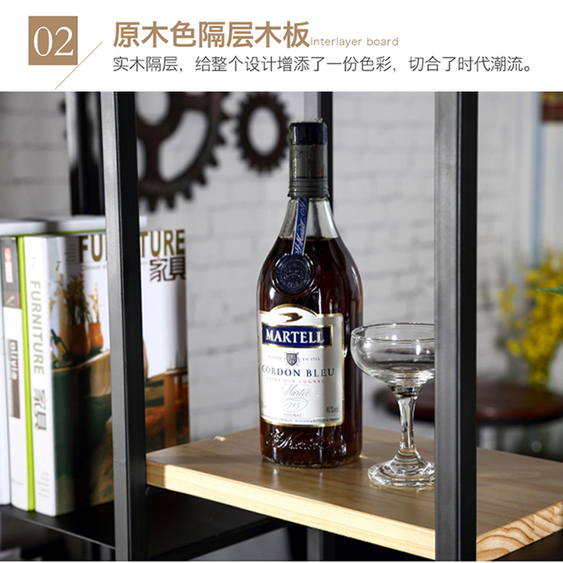 LOFT北欧复古铁艺置物架创意工业风隔断书架屏风客厅落地层架多层