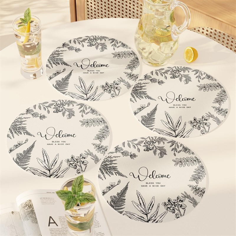 高级轻奢风餐桌隔热垫圆形小餐垫免洗防水防油碗垫盘垫水杯垫子