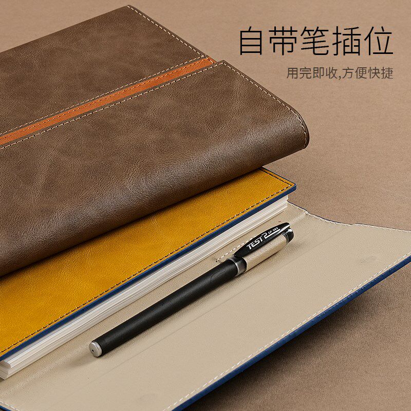 a5硬皮面三折磁吸活页笔记本本子可拆卸2024年新款定制可印logo高